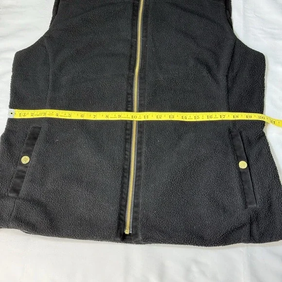 Lilly Pulitzer Brooklee Reversible Sherpa Vest‎ Black Faux Suede Size XL EUC - Picture 15 of 16